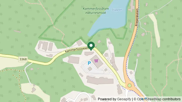 Kart som viser hvor Arken Kragerø Dyreklinikk ligger: Kammerfossveien 1J, 3772 Kragerø