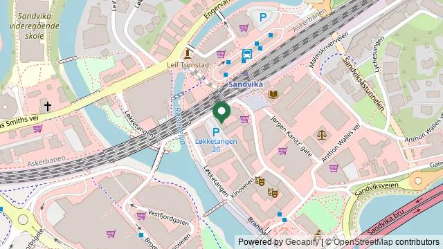 Kart som viser hvor Atferdsklinikken ligger: Rådmann Halmrasts vei 18, 1337 Sandvika