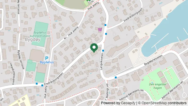 Kart som viser hvor Bygdøy Smådyrklinikk ligger: Fredriksborgveien 20B, 0286 Oslo