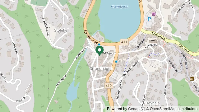 Kart som viser hvor Dyreklinikken Tvedestrand ligger: Hovedgata, 11, 4900 Tvedestrand