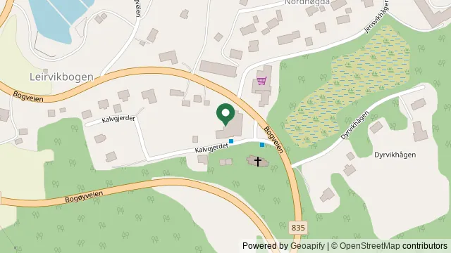 Kart som viser hvor Dyrlegen i Nord-Salten ligger: Kalvgjerdet 3, 8288 Bogen