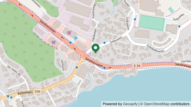 Kart som viser hvor Dyrlegen på Ålgård ligger: Sandnesveien 9, 4331 Ålgård