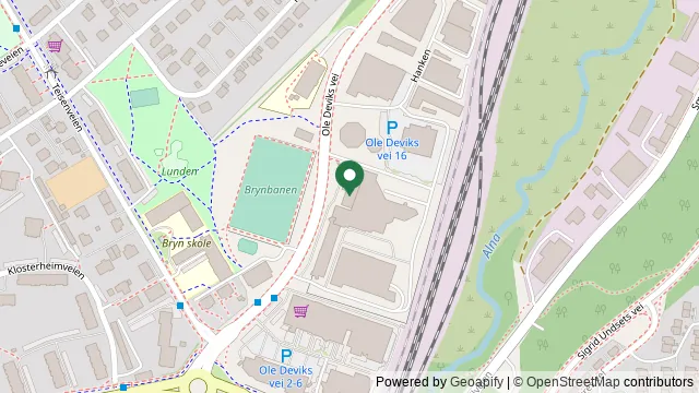 Kart som viser hvor Evidensia Oslo Dyresykehus ligger: Ole Deviks Vei 10, 0666 Oslo