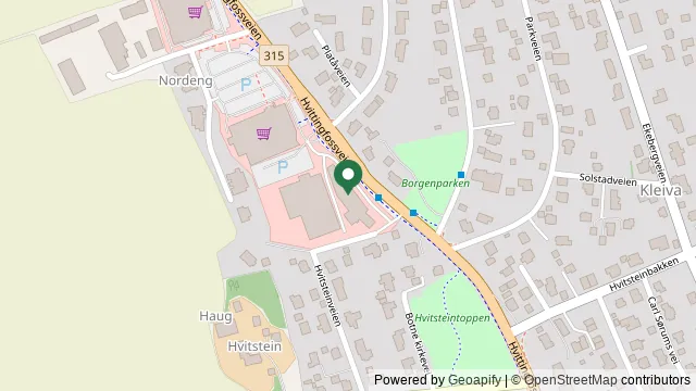 Kart som viser hvor Holmestrand Dyreklinikk ligger: Hvittingfossveien 117A, 3085 Holmestrand