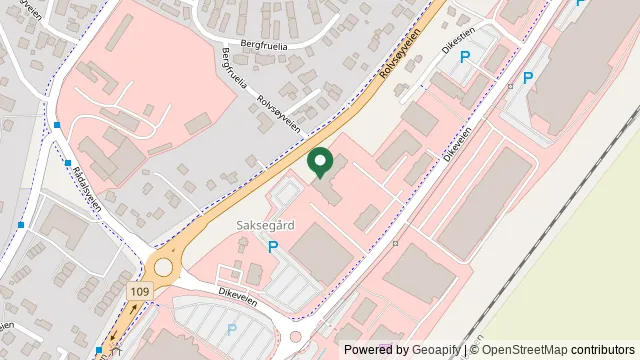 Kart som viser hvor Nedre Glomma Dyreklinikk ligger: Dikeveien 34, 1661 Fredrikstad