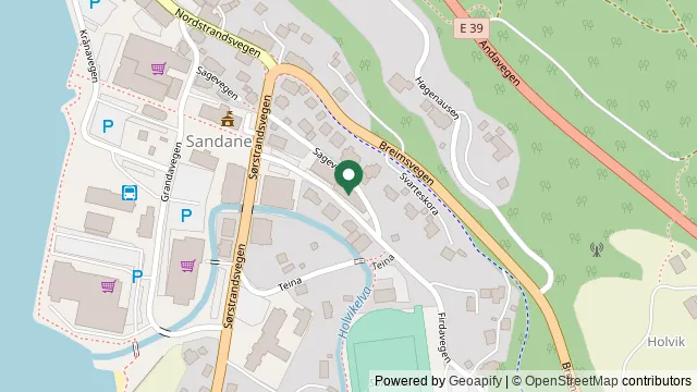Kart som viser hvor Sandane Dyreklinikk ligger: Firdavegen, 16, 6823 Sandane