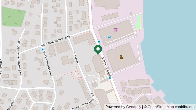 Kart som viser hvor AniCura Dyresykehuset Tromsø ligger: Stakkevollvegen 14, 9010 Tromsø